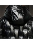 abbee Black Large Winter Hooded Glossy Down Jacket Stylish Lightweight Quilted Warm Puffer Coat, hi-res