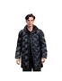 abbee Black Large Winter Hooded Glossy Overcoat Long Jacket Stylish Lightweight Quilted Warm Puffer Coat, hi-res