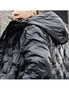 abbee Black 2XL Winter Hooded Glossy Overcoat Long Jacket Stylish Lightweight Quilted Warm Puffer Coat, hi-res