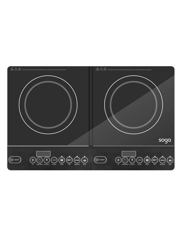 SOGA Portable Induction LED Electric Duo Cooktop, hi-res image number null