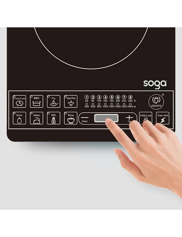 SOGA 2X Cooktop Electric Smart Induction Cook Top Portable Kitchen Cooker Cookware, hi-res image number null