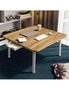 SOGA White Portable Floor Table Small Square Space-Saving Mini Desk Home Decor, hi-res