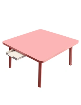 SOGA White Portable Floor Table Small Square Space-Saving Mini Desk Home Decor