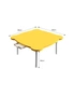 SOGA Yellow Minimalist Cat Ear Portable Floor Table Small Space-Saving Mini Desk Home Decor, hi-res