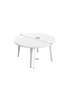 SOGA White Portable Floor Table Small Round Space-Saving Mini Desk Home Decor, hi-res