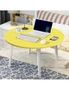 SOGA Yellow Portable Floor Table Small Round Space-Saving Mini Desk Home Decor, hi-res
