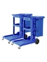 SOGA 2X 3 Tier Multifunction Janitor Cleaning Waste Cart Trolley and Waterproof Bag Blue, hi-res