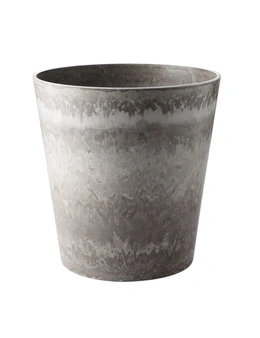 SOGA 37cm Rock Grey Round Resin Tapered Plant Flower Pot in Cement Pattern Planter Cachepot for Indoor Home Office