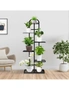 SOGA 6 Tier 7 Pots Black Metal Plant Stand Flowerpot Display Shelf Rack Indoor Home Office Decor, hi-res