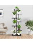 SOGA 7 Tier 8 Pots Black Metal Plant Stand Flowerpot Display Shelf Rack Indoor Home Office Decor, hi-res