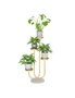 SOGA U Shaped Plant Stand Round Flower Pot Tray Living Room Balcony Display Gold Metal Decorative Shelf, hi-res