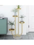 SOGA 2X U Shaped Plant Stand Round Flower Pot Tray Living Room Balcony Display Gold Metal Decorative Shelf, hi-res