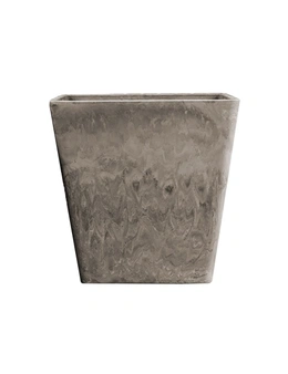 SOGA 27cm Sand Grey Square Resin Plant Flower Pot in Cement Pattern Planter Cachepot for Indoor Home Office