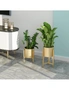 SOGA 45CM Gold Metal Plant Stand with Flower Pot Holder Corner Shelving Rack Indoor Display, hi-res