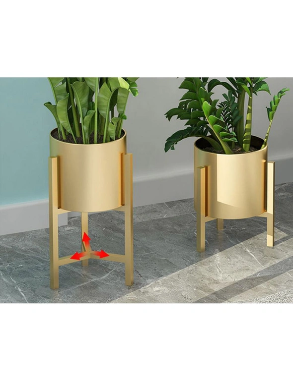 SOGA 45CM Gold Metal Plant Stand with Flower Pot Holder Corner Shelving Rack Indoor Display, hi-res image number null