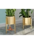 SOGA 45CM Gold Metal Plant Stand with Flower Pot Holder Corner Shelving Rack Indoor Display, hi-res