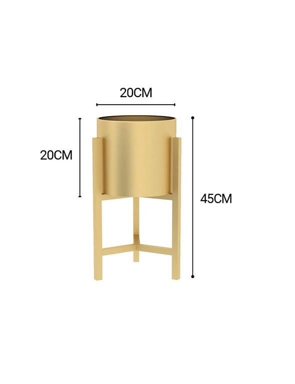 SOGA 2X 45CM Gold Metal Plant Stand with Flower Pot Holder Corner Shelving Rack Indoor Display, hi-res image number null