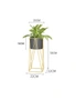 SOGA 50cm Gold Metal Plant Stand with Black Flower Pot Holder Corner Shelving Rack Indoor Display, hi-res