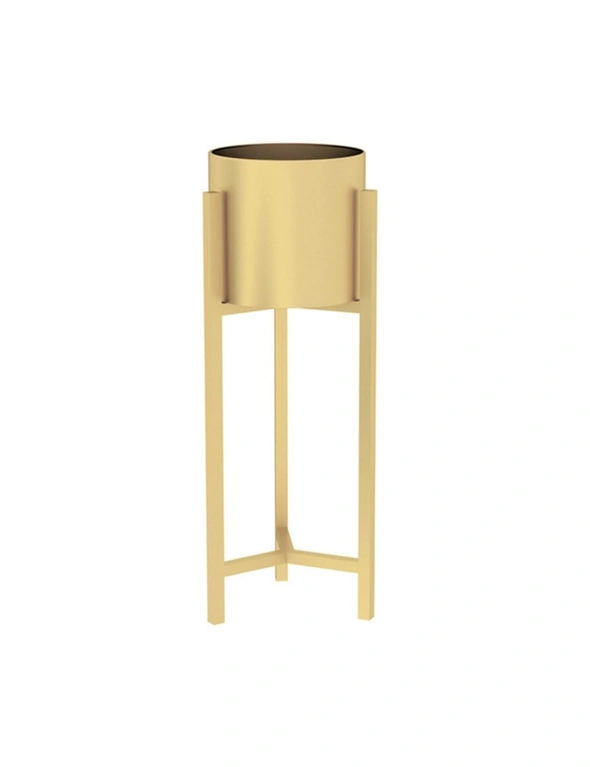 SOGA 60cm Gold Metal Plant Stand with Flower Pot Holder Corner Shelving Rack Indoor Display, hi-res image number null