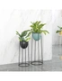 SOGA 70cm Round Wire Metal Flower Pot Stand with Black Flowerpot Holder Rack Display, hi-res