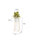 SOGA 70cm Gold Metal Plant Stand with White Flower Pot Holder Corner Shelving Rack Indoor Display, hi-res