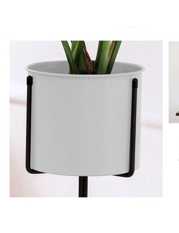 SOGA 80cm Tripod Flower Pot Plant Stand with White Flowerpot Holder Rack Indoor Display, hi-res image number null