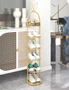 SOGA 6 Tier Gold Plated Metal Shoe Organizer Space Saving Portable Footwear Storage Shelf, hi-res