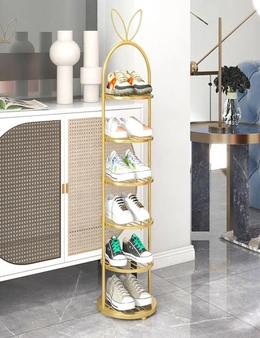 SOGA 6 Tier Gold Plated Metal Shoe Organizer Space Saving Portable Footwear Storage Shelf