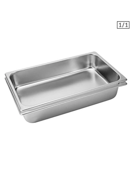 SOGA SS Gastronorm Pan 1/1 10cm Deep Tray 2pack