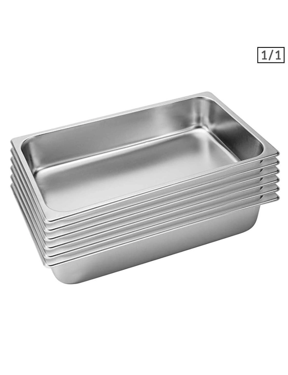 SOGA SS Gastronorm Pan 1/1 10cm Deep Tray 6pack, hi-res image number null