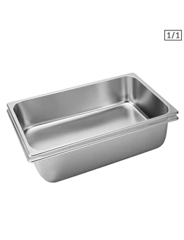 SOGA SS Gastronorm Pan 1/1 15cm Deep Tray 2pack