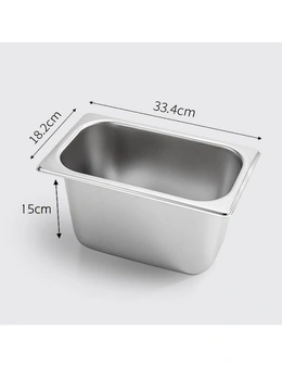 SOGA SS Gastronorm Pan 1/3 15cm Deep Tray 12pack