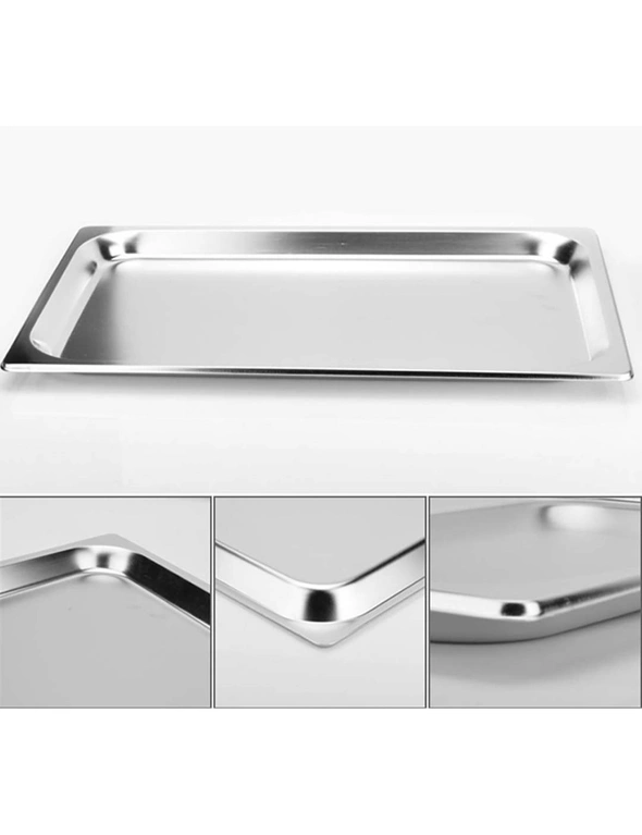 SOGA 12X Gastronorm GN Pan Full Size 1/1 GN Pan 6.5cm Deep Stainless Steel Tray With Lid, hi-res image number null