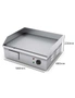 SOGA 2X Electric Stainless Steel Ribbed Griddle Commercial Grill BBQ Hot Plate, hi-res