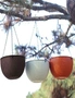 SOGA Coffee Small Hanging Resin Flower Pot Self Watering Basket Planter  Outdoor Garden Decor, hi-res