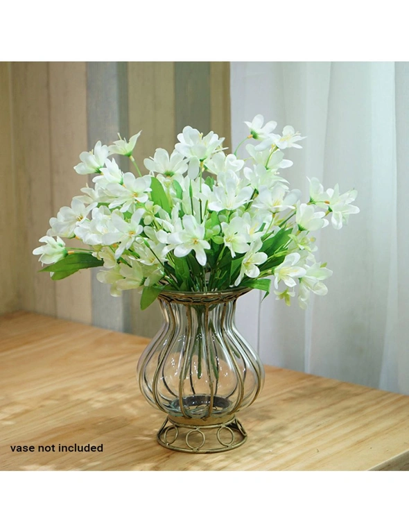 SOGA 10 Bunch Artificial Silk Lilium nanum 6 Heads Flower Fake Bridal Bouquet Table Decor White, hi-res image number null