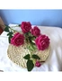 SOGA 8 Bunch Artificial Silk Rose 5 Heads Flower Fake Bridal Bouquet Table Decor Pink, hi-res
