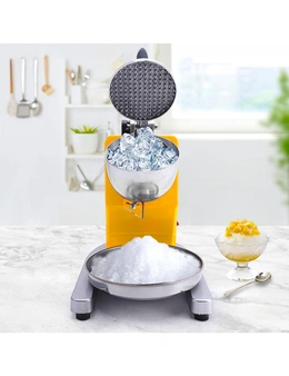 SOGA Ice Shaver Electric Stainless Steel Ice Crusher Slicer Machine Commercial Yellow