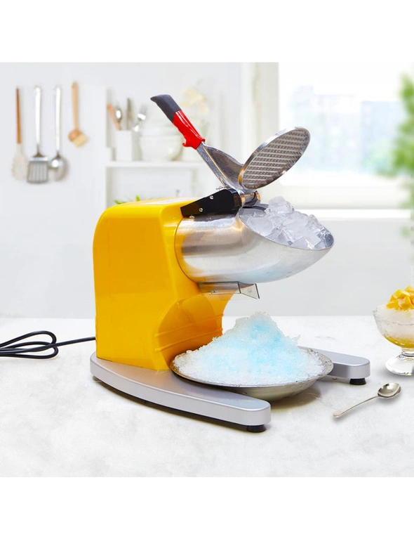 SOGA Ice Shaver Electric Stainless Steel Ice Crusher Slicer Machine Commercial Yellow, hi-res image number null