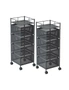 SOGA 2X 4 Tier Steel Square Rotating Kitchen Cart Multi-Functional Shelves Portable Storage Organizer with Wheels, hi-res