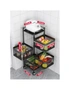 SOGA 2X 4 Tier Steel Square Rotating Kitchen Cart Multi-Functional Shelves Portable Storage Organizer with Wheels, hi-res