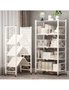 SOGA 5 Tier Steel White Foldable Display Stand Multi-Functional Shelves Portable Storage Organizer with Wheels, hi-res