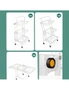 SOGA 2X 3 Tier Steel White Adjustable Kitchen Cart Multi-Functional Shelves Portable Storage Organizer with Wheels, hi-res