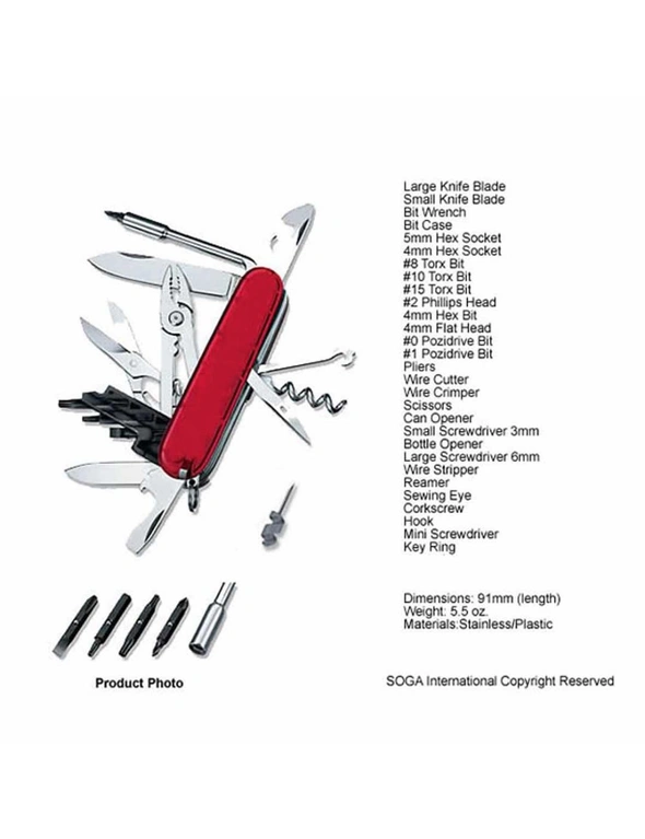 SOGA Multi Function Army Knife Tool Swiss Style 107, hi-res image number null