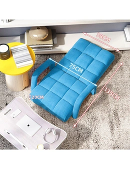 SOGA  Foldable Lounge Cushion Adjustable Floor Lazy Recliner Chair with Armrest Blue