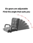 SOGA 2X Foldable Lounge Cushion Adjustable Floor Lazy Recliner Chair with Armrest Grey, hi-res
