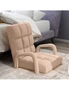 SOGA 2X Foldable Lounge Cushion Adjustable Floor Lazy Recliner Chair with Armrest Khaki, hi-res
