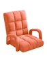 SOGA Foldable Lounge Cushion Adjustable Floor Lazy Recliner Chair with Armrest Orange, hi-res
