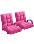 SOGA 2X Foldable Lounge Cushion Adjustable Floor Lazy Recliner Chair with Armrest Pink, hi-res