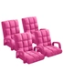 SOGA 4X Foldable Lounge Cushion Adjustable Floor Lazy Recliner Chair with Armrest Pink, hi-res
